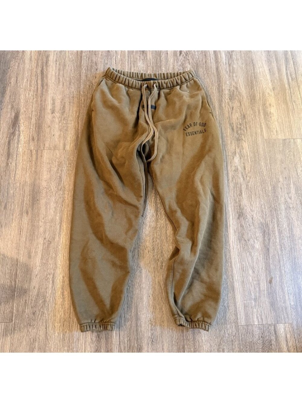 Fear of God Essentials Sweatpants Mens S Green Fleece Joggers Relaxed Fit